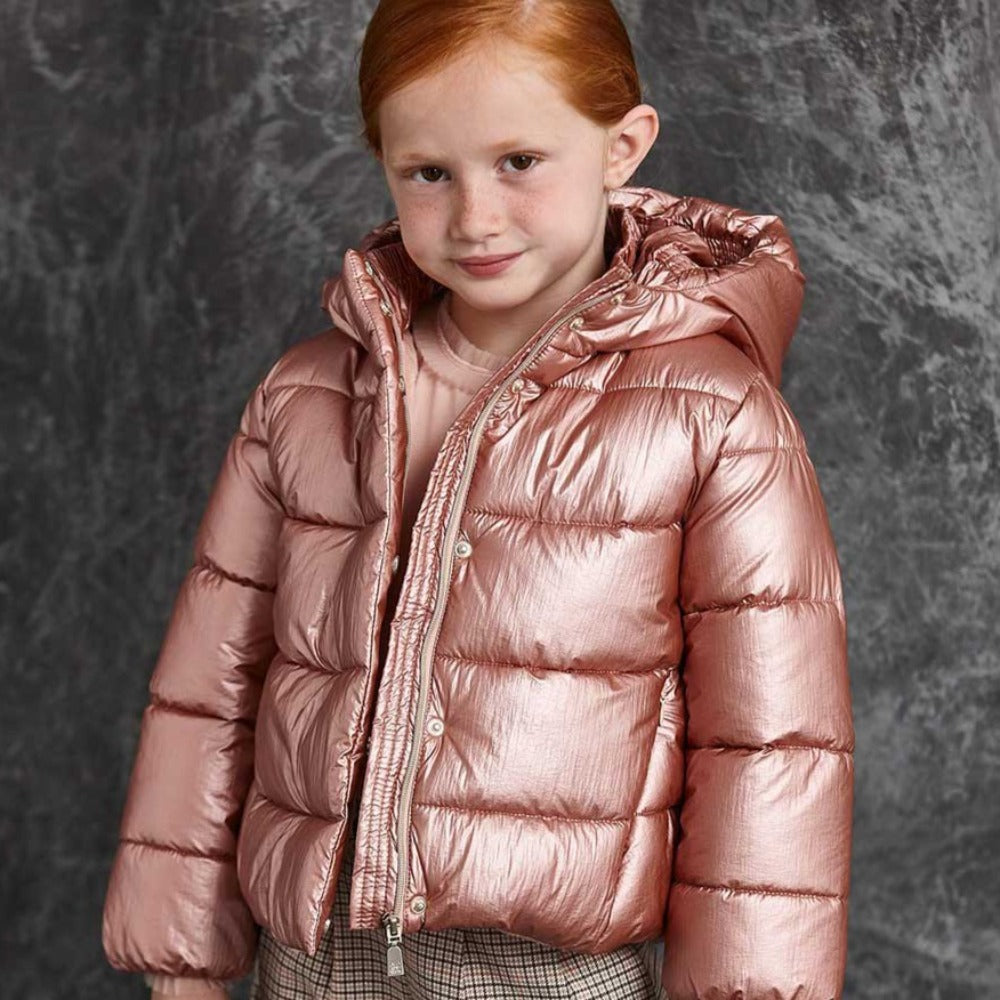 Blush Metallic Puffer Jacket