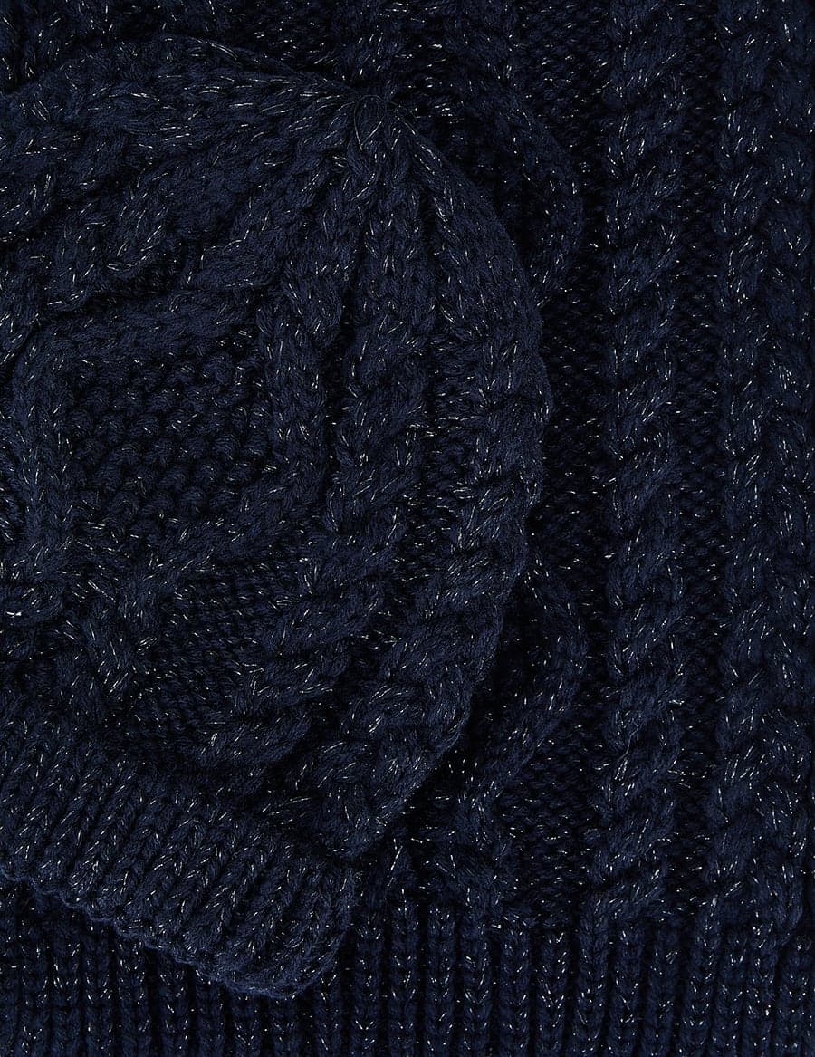 Navy Jacquard Scarf Glove & Hat Set