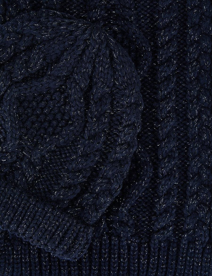 Navy Jacquard Scarf Glove & Hat Set