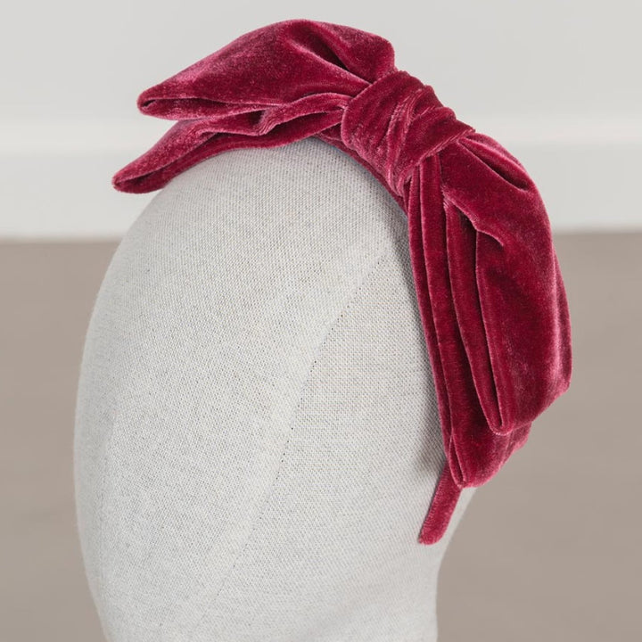 Carmine Velvet Bow Headband