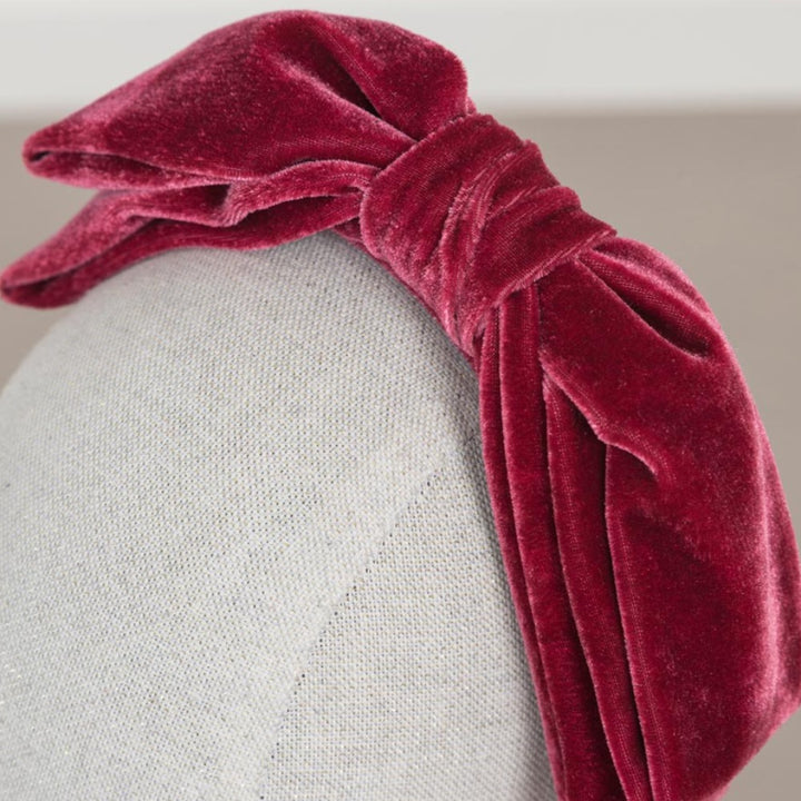 Carmine Velvet Bow Headband