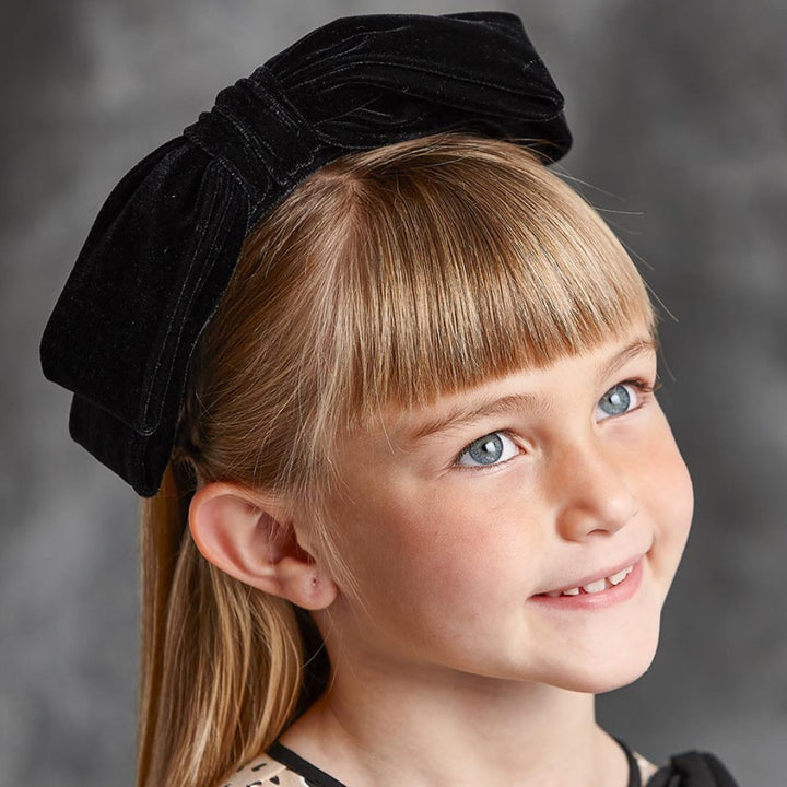 Black Velvet Loop Bow Headband