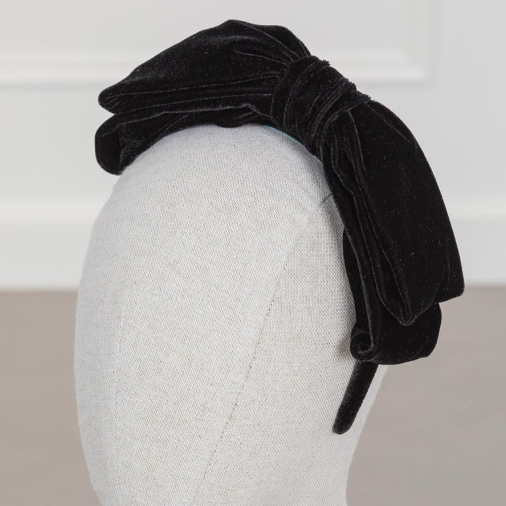 Black Velvet Loop Bow Headband