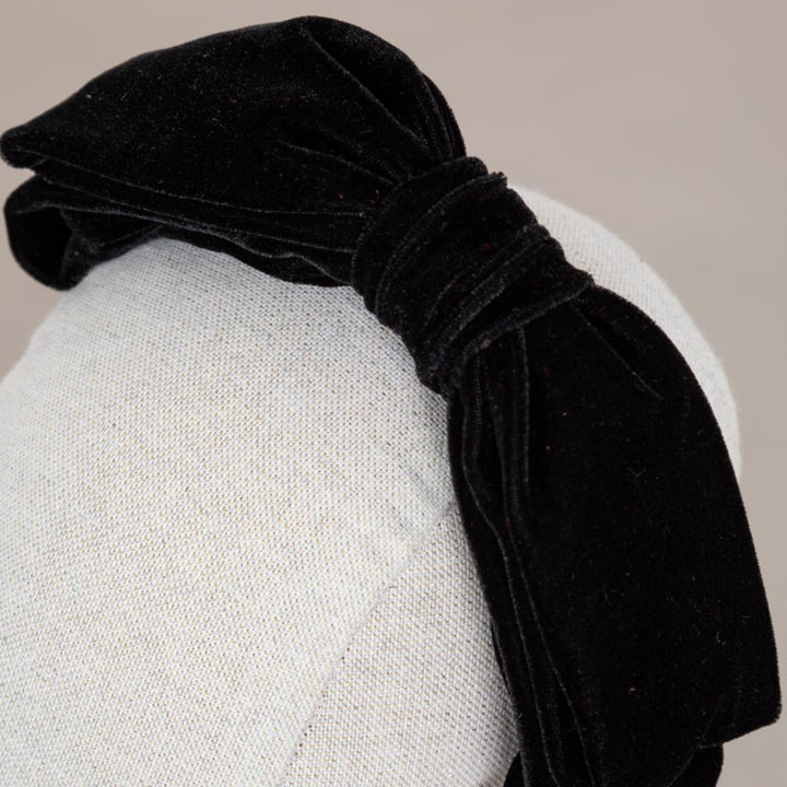 Black Velvet Loop Bow Headband