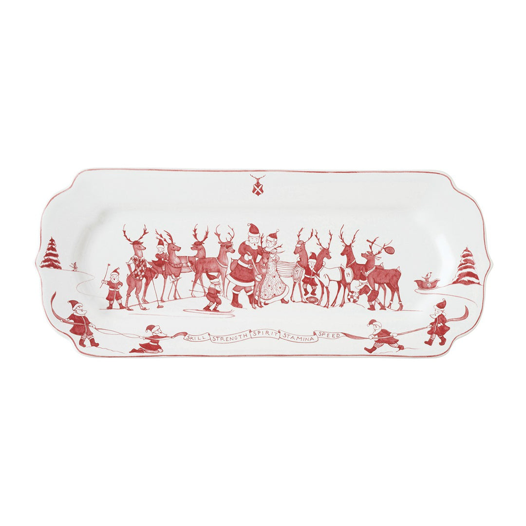 Country Estate Reindeer Games Ruby Hostess Tray