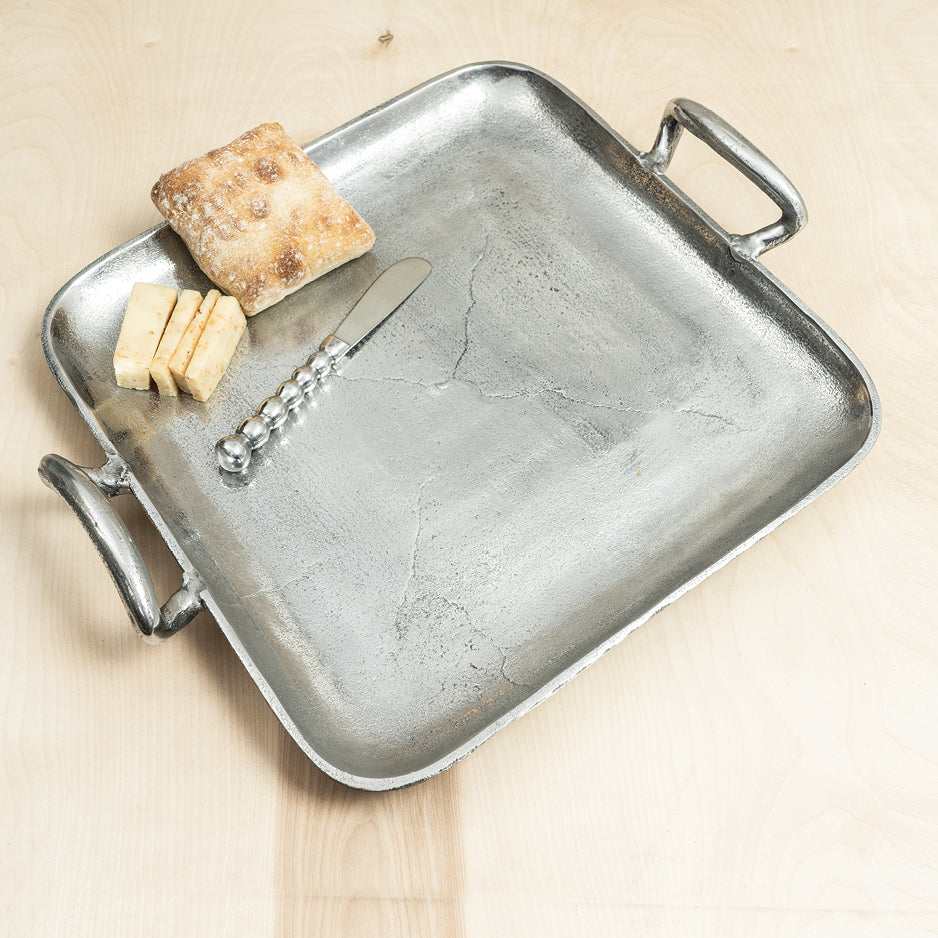 Textured Square Tray w/ Handles