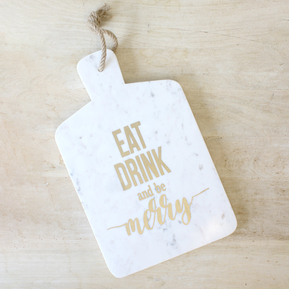 Eat, Drink, & Be Merry Marble Serving Board