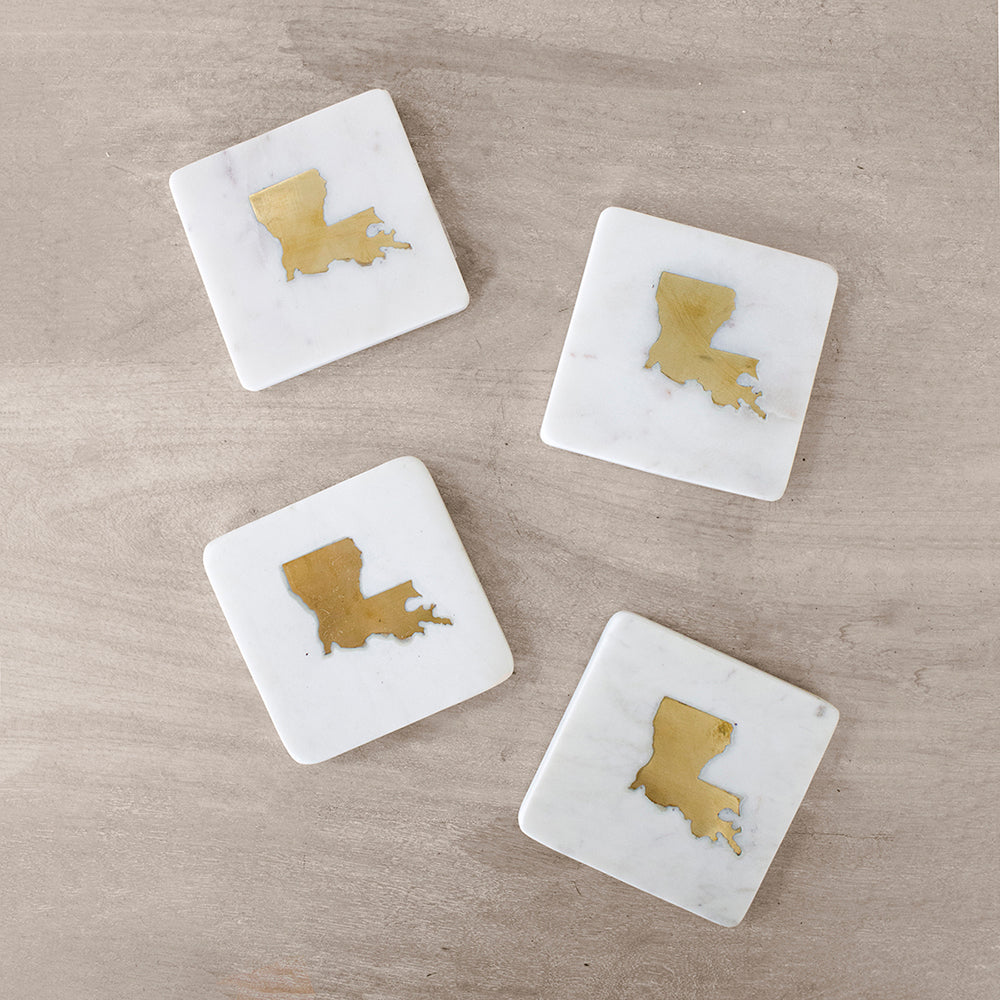 Louisiana Marble Coasters - Set of 4