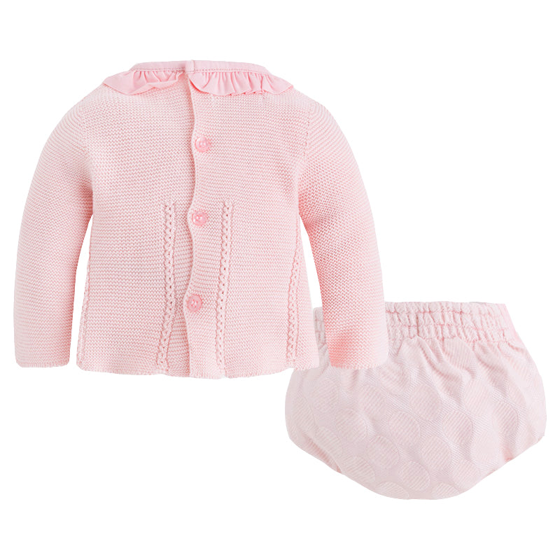 Pink Sweater & Bow Bloomer Set