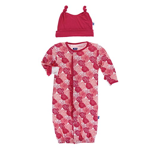 Roses Ruffle Layette Gown Converter & Double Knot Hat Set