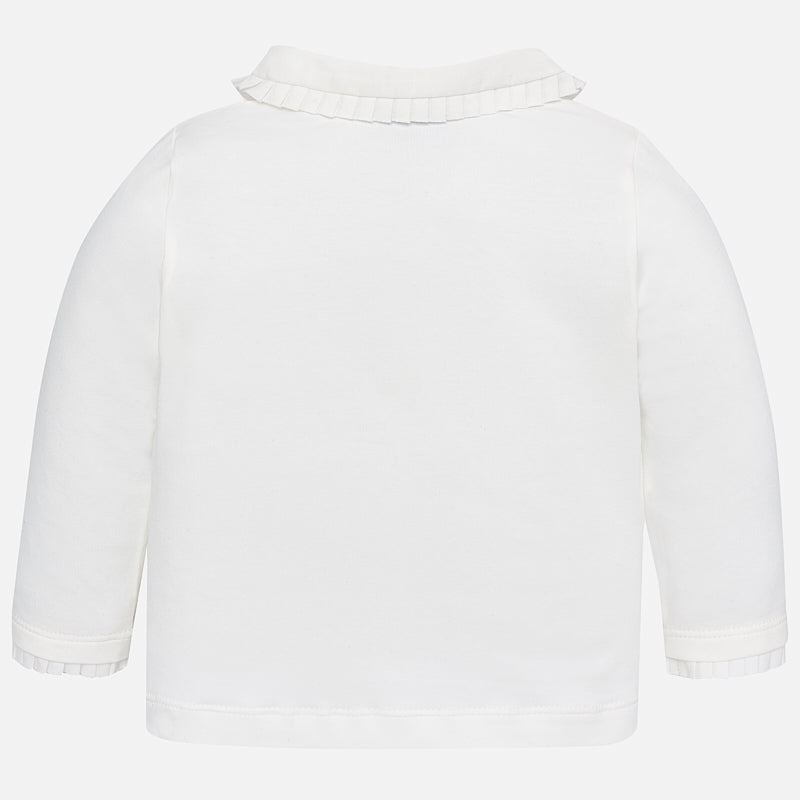 Basic long sleeved polo shirt for baby girl