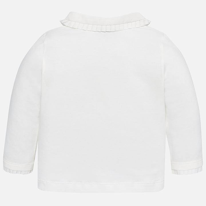 Basic long sleeved polo shirt for baby girl