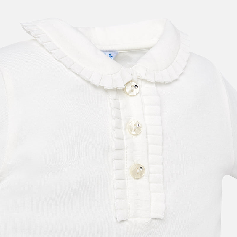 Basic long sleeved polo shirt for baby girl