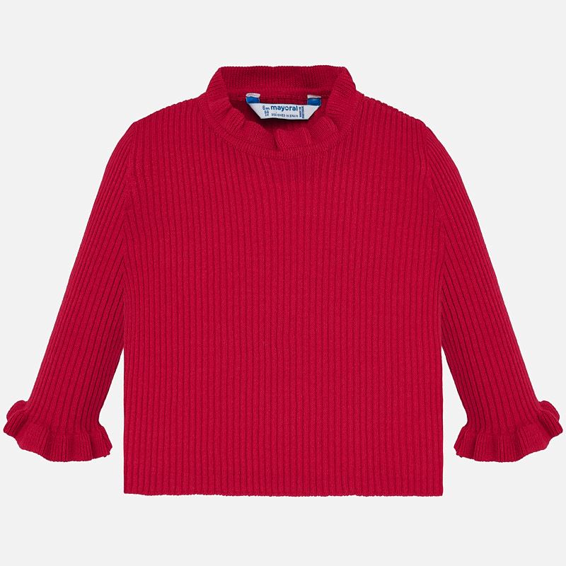 Red Sweater with Ruffles