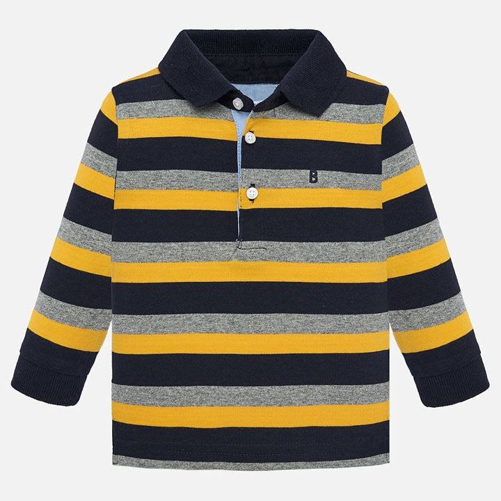 Yellow Stripe Long Sleeve Polo 