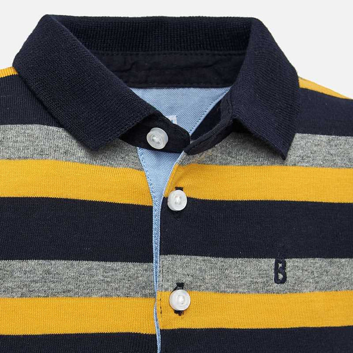 Yellow Stripe Long Sleeve Polo 