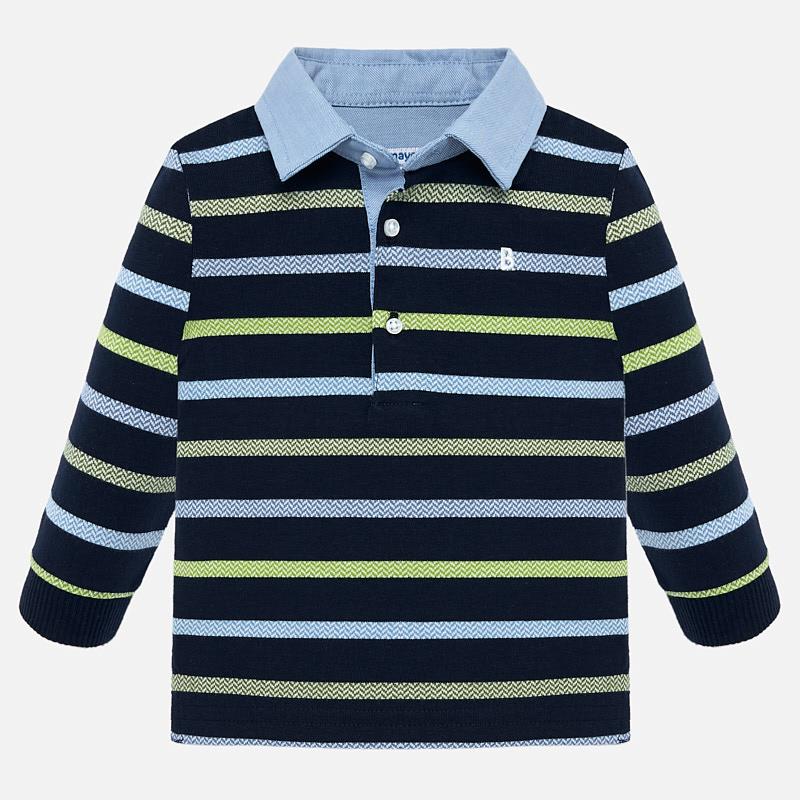 Prusia Stripe Long Sleeve Polo 