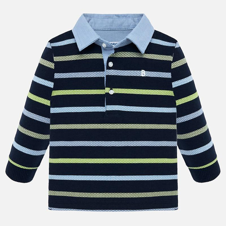 Prusia Stripe Long Sleeve Polo 
