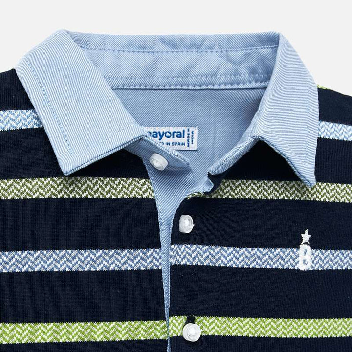 Prusia Stripe Long Sleeve Polo 