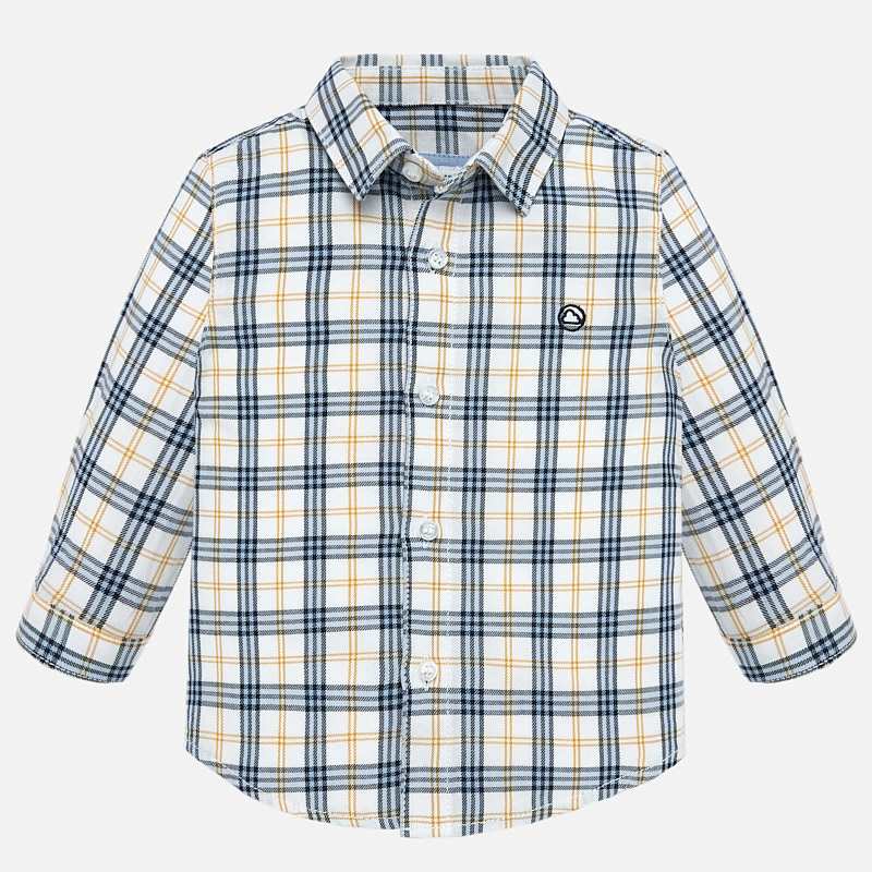 Navy & Yellow Plaid Button Up
