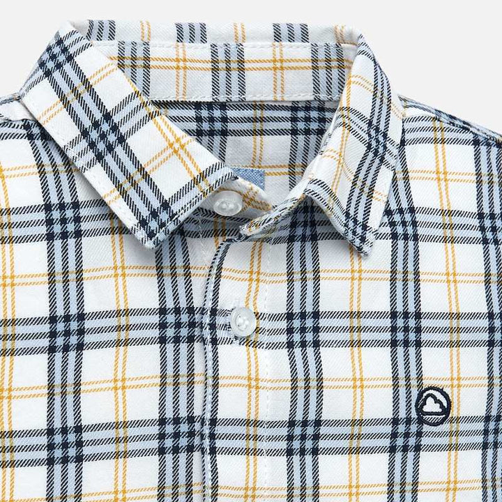 Navy & Yellow Plaid Button Up