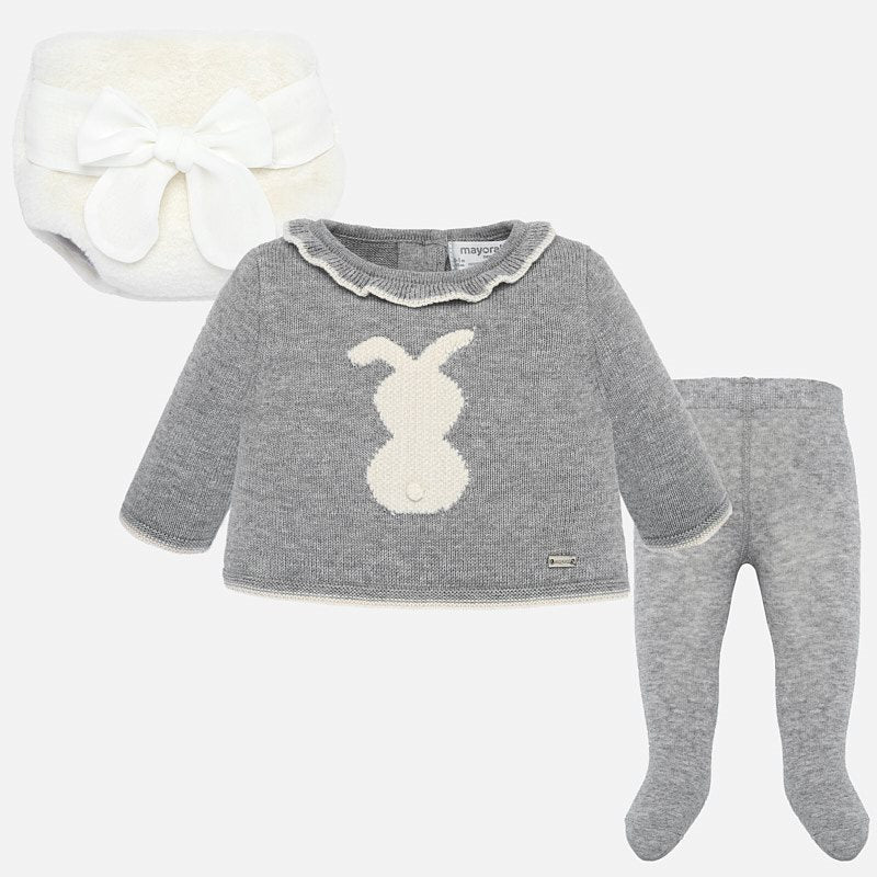 Bunny Sweater, Tight, & Bloomer Set - Grey