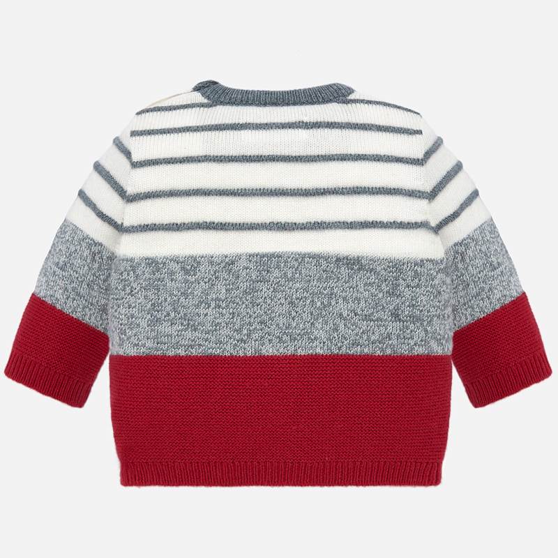 Red & Grey Striped Sweater 