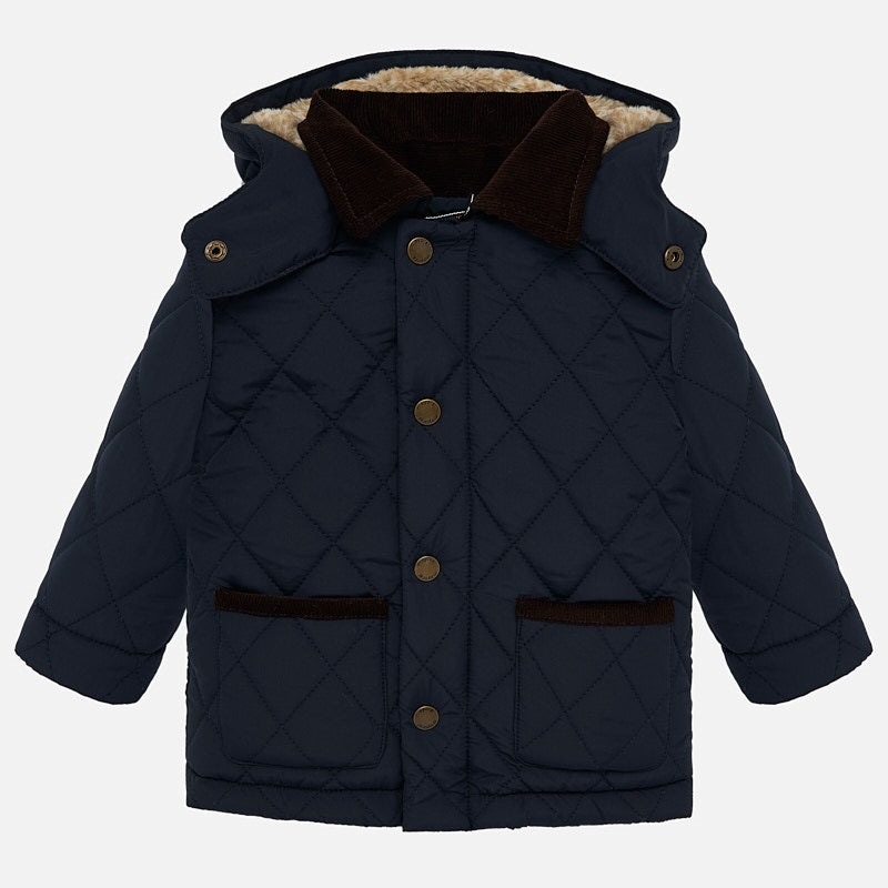 Navy Quilted Coat 