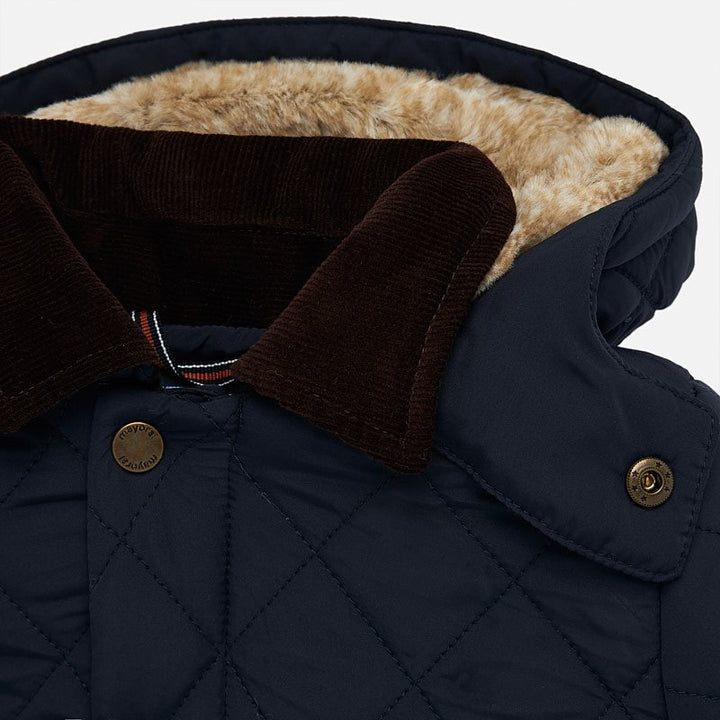 Navy Quilted Coat 