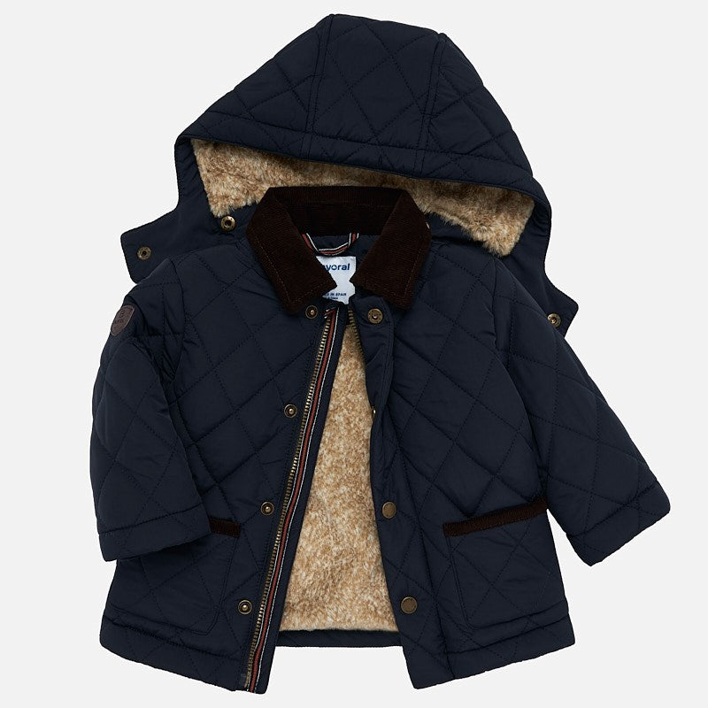 Navy Quilted Coat 