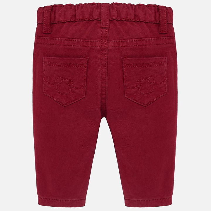 Red Casual Twill Pant