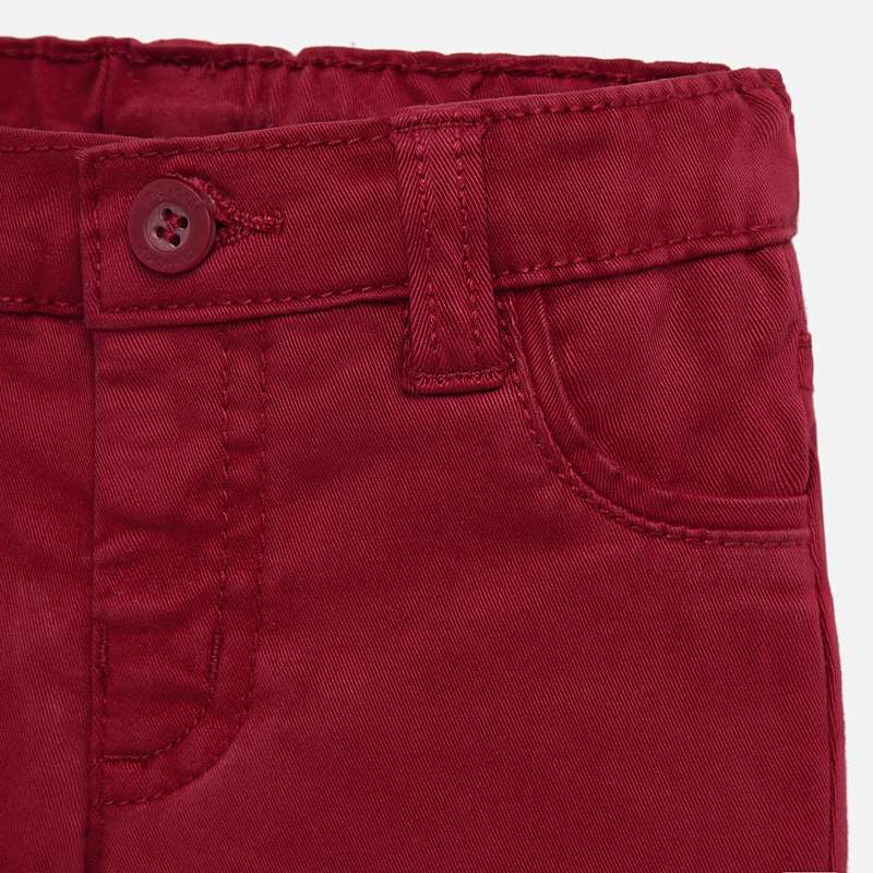 Red Casual Twill Pant