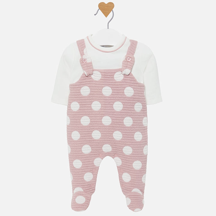 White & Pink Polka Dot Romper
