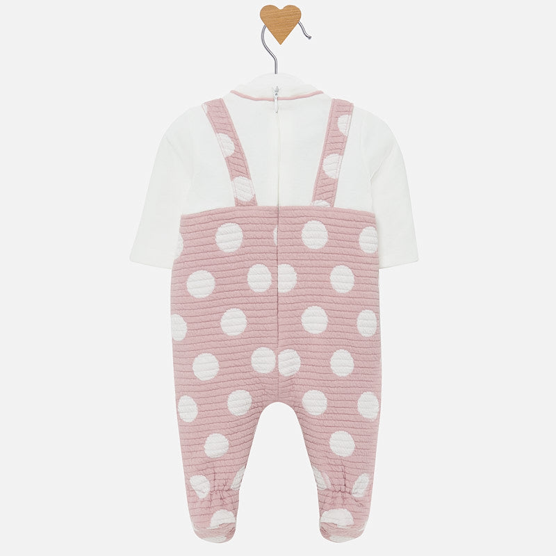 White & Pink Polka Dot Romper
