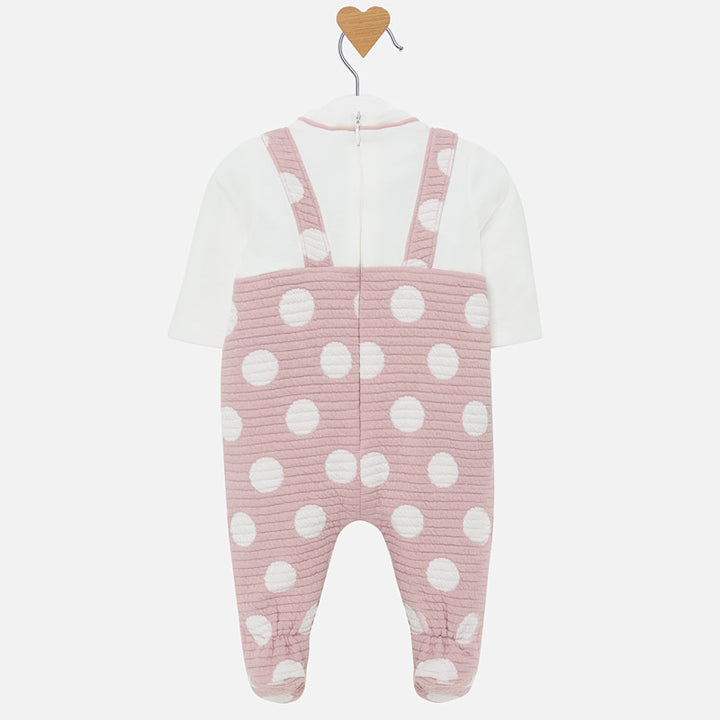 White & Pink Polka Dot Romper