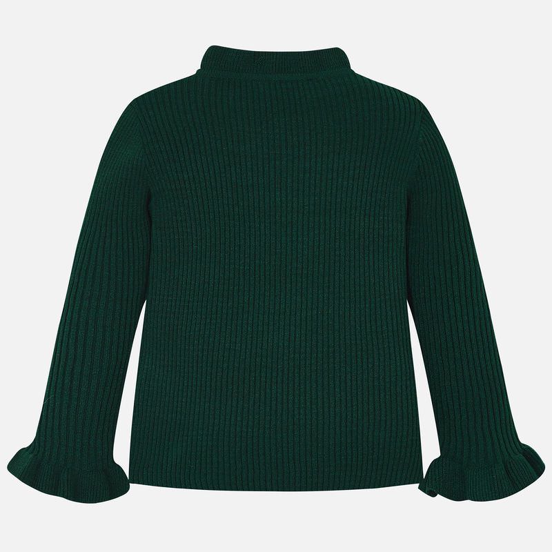 Hunter Green Ruffle Mockneck Sweater 
