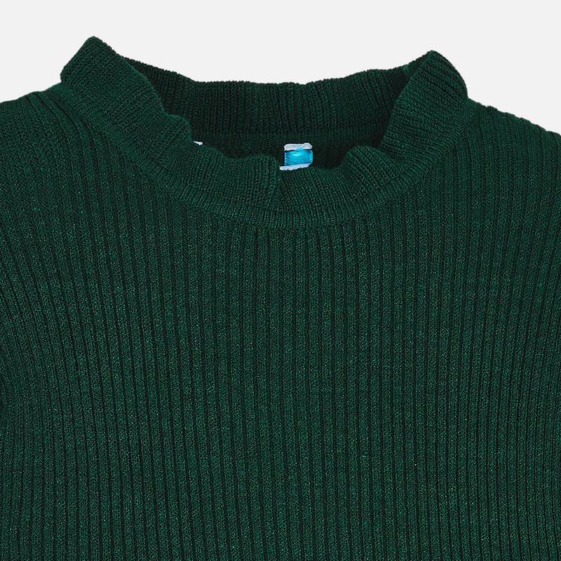 Hunter Green Ruffle Mockneck Sweater 