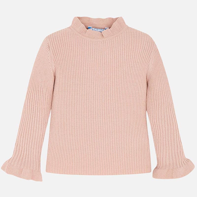 Pink Sweater with Ruffles