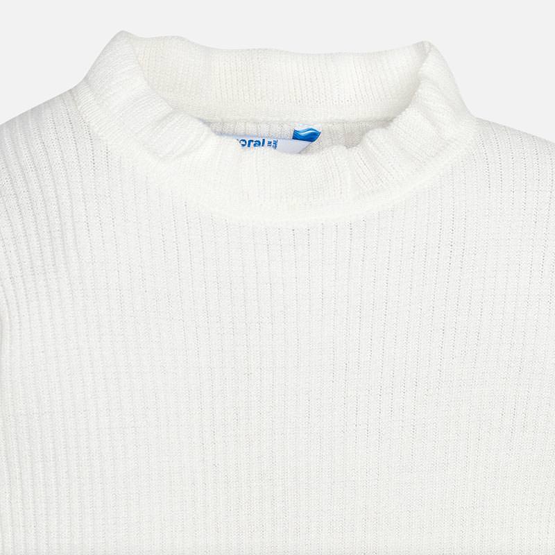 White Ruffle Mockneck Sweater 