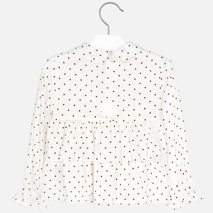 Red Polka Dot Long Sleeve Blouse 