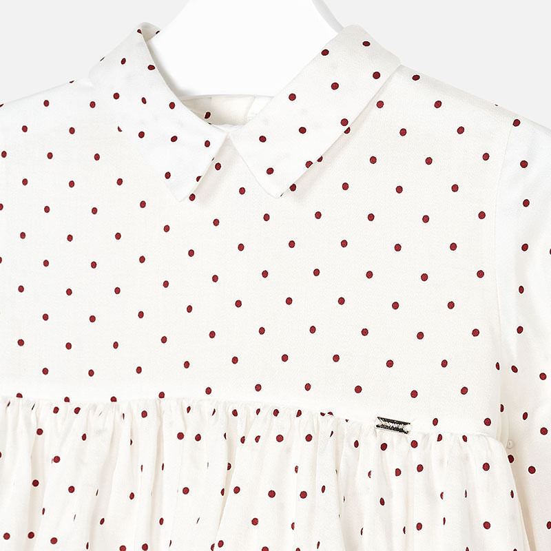 Red Polka Dot Long Sleeve Blouse 
