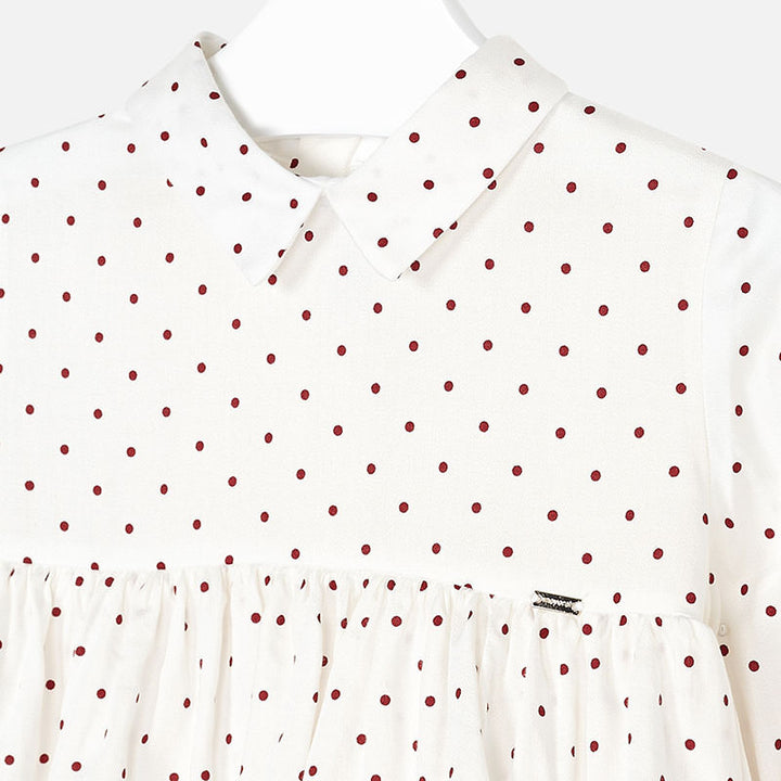 Red Polka Dot Long Sleeve Blouse 