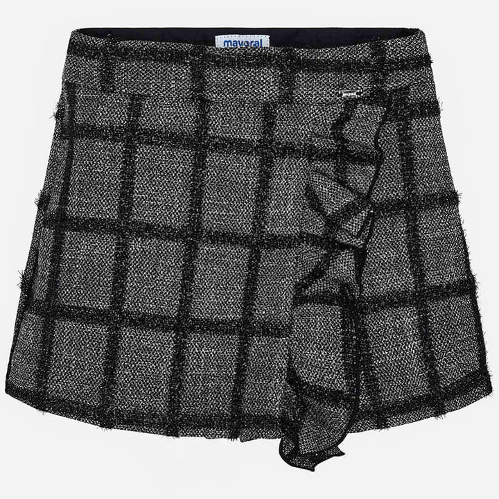 Grey & Black Plaid Skort 