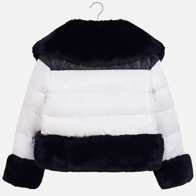White Coat with Black Fur Accents