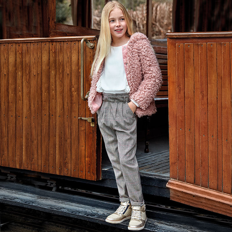 Glen-Plaid Pleated Pant
