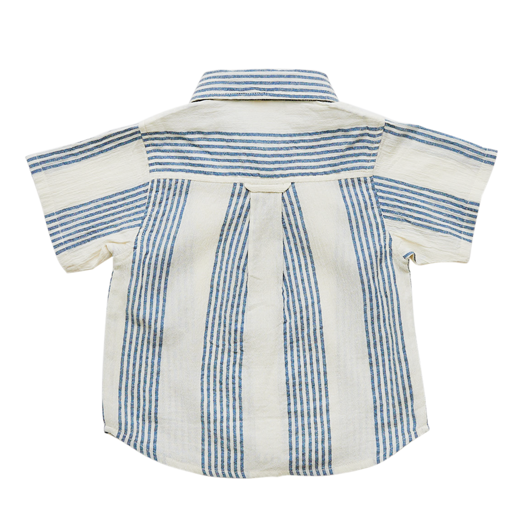 Antique White & Navy Column Stripe Jack Shirt