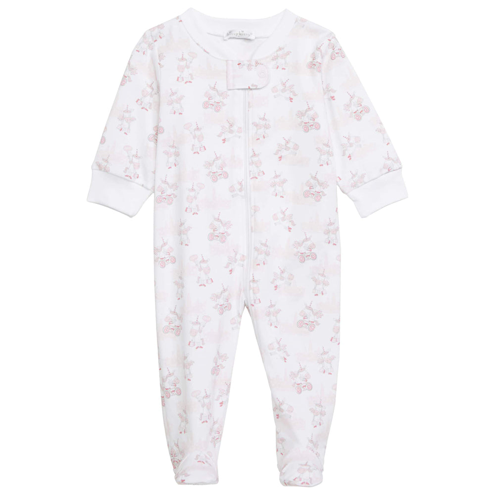 Unicorn Print Footie with Zipper