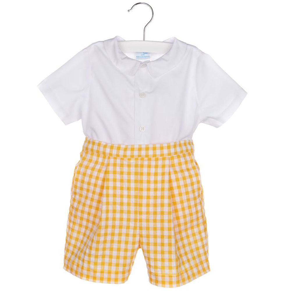 Lemon Gingham Top & Bottom Set