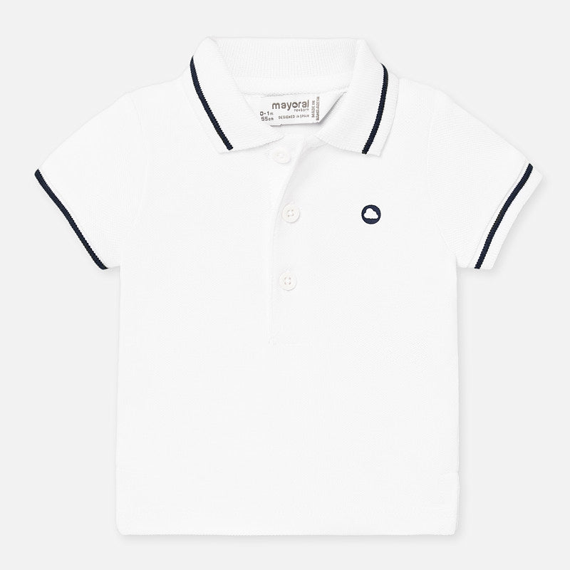 White Short Sleeve Polo
