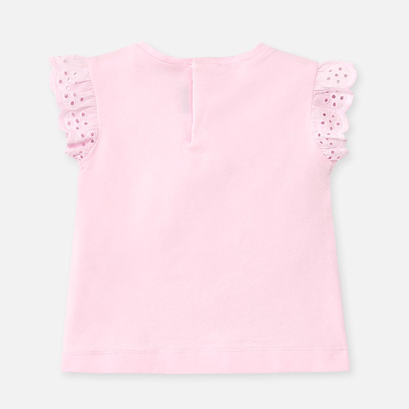 Pink Ruffle Short Sleeve Shirt